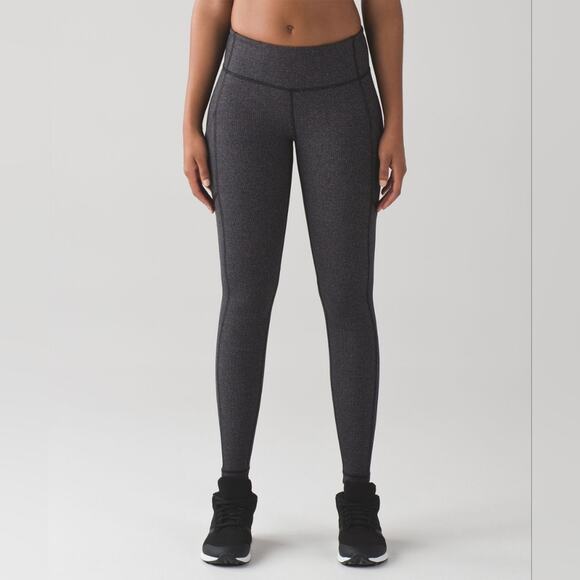 Lululemon Speed Tight V Power Luxtreme Variegated Knit Black Heathered Black 4 - Picture 2 of 8